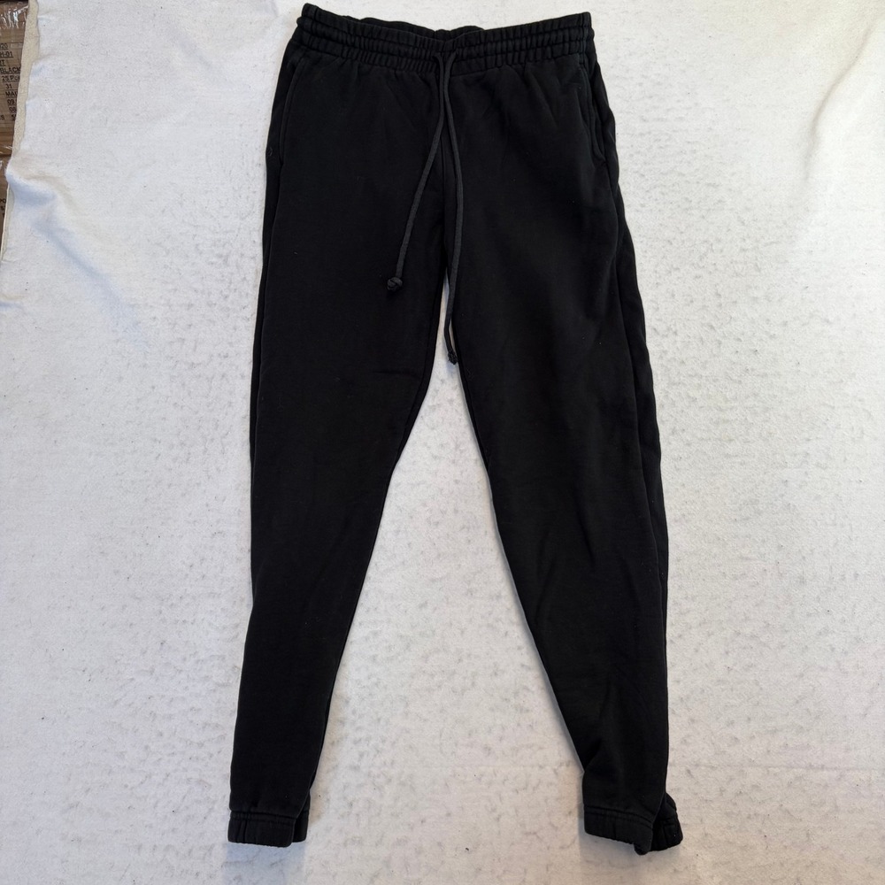 Tna Cozy Fleece Boyfriend Sweatpants Womens Medium Black Drawstring Joggers